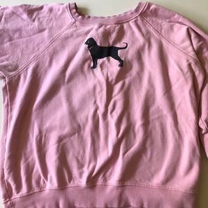 Pink Black Top Crew neck